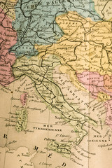 Fototapeta na wymiar 古い世界地図　イタリア