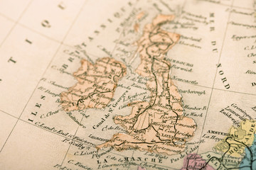 古い世界地図　イギリス