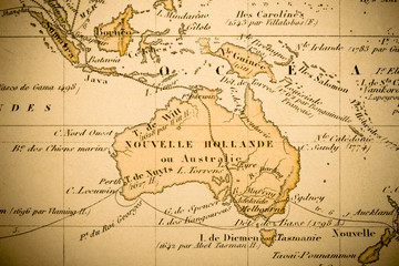 Fototapeta na wymiar 古い世界地図　オーストラリア