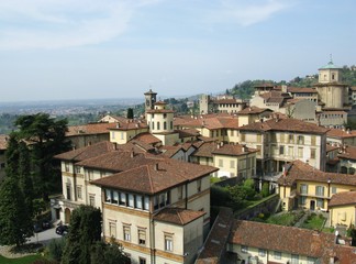 Fototapeta na wymiar Panoramic view of Bergamo in Lombardy in Italy