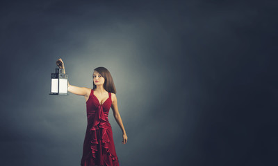 Woman lost in darkness