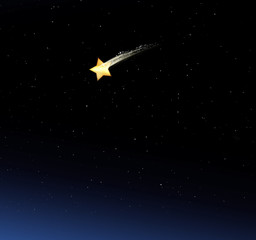 Obraz na płótnie Canvas Sternschnuppe im Nachthimmel
