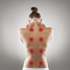 Shiatsu treatment. Healthy back and spine concept.