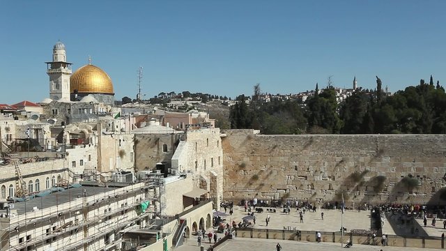 Wailing wall and Dome of the rock, Jerusalem, Israel