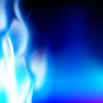 blue flame on a black background