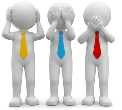 3d M&auml;nnchen h&ouml;ren, sehen, sprechen