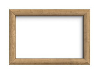 Obraz premium Wooden frame isolated on a white background
