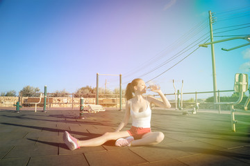 Beautiful girl relaxing after sport