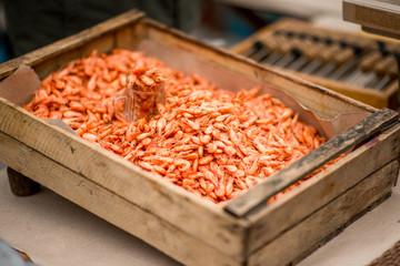 Shrinks in wooden box