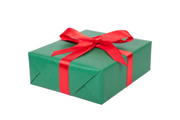 weihnachtsgeschenk auf weißem hintergrund