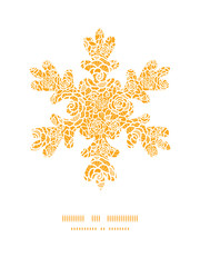 Vector golden lace roses Christmas snowflake silhouette pattern