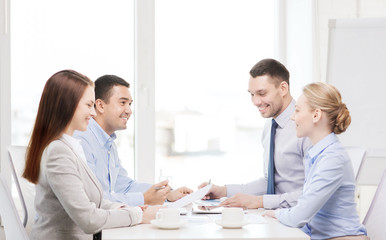 business team having meeting in office