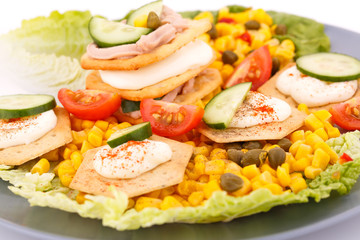 Fish cream on crackers