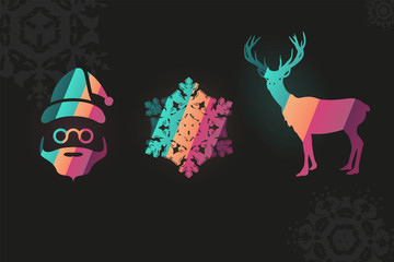 Santa snowflake reindeer combo