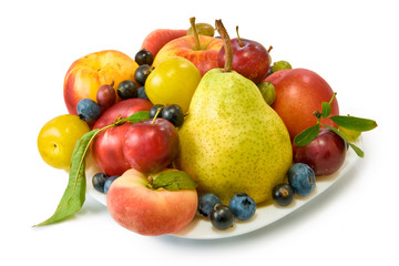 Fototapeta na wymiar different fruits on white background