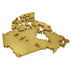 The photorealistic golden shape of Canada (series)
