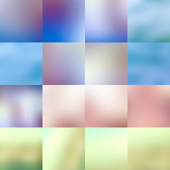 Fototapeta premium Set of abstract colorful blurred backgrounds