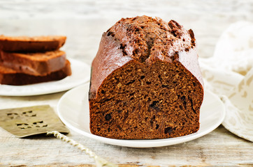 chocolate bread with chocolate chips
