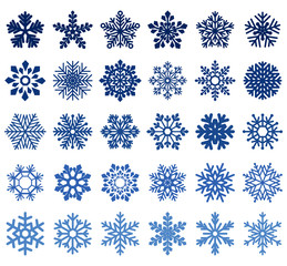set of vector snowflakes