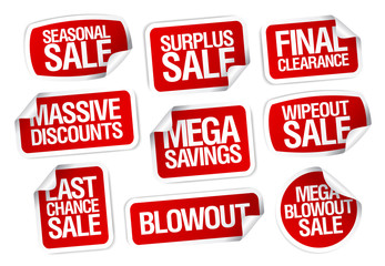 Mega savings sale stickers. - obrazy, fototapety, plakaty