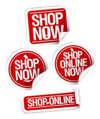 Shop now stickers set.