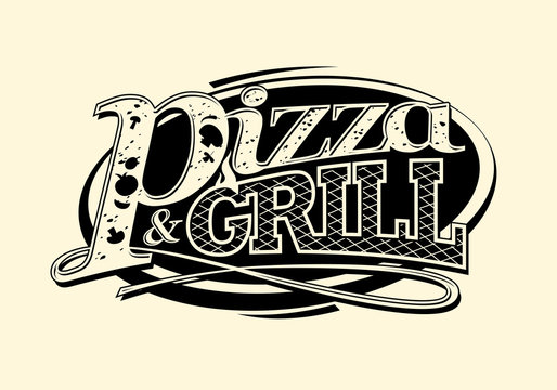 Pizza and grill symbol.