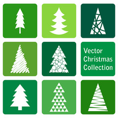 Obraz premium vector collection: christmas and new year spruce icons