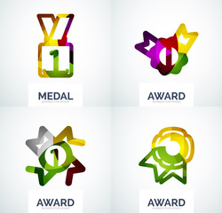 Colorful award business logo set