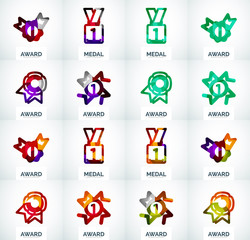 Colorful award business logo set