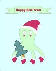 Happy New Year octopus