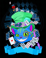 Cheshire Cat in Top Hat design