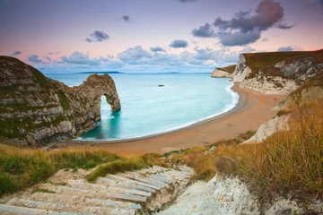 Fotobehang Durdle Door aan de Jurassic Coast in Dorset, Verenigd Koninkrijk. © milangonda