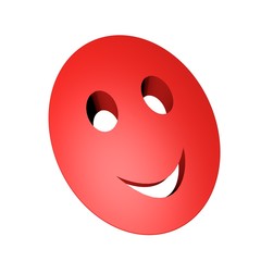 Red smiling mask