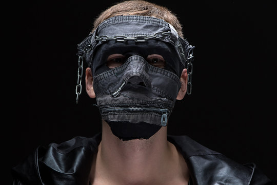 Photo Of Madman In Handmade Mask