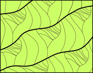 Graphic lines on green