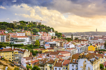 Lisbon, Portugal Skyline and Castle