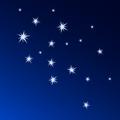 Fototapeta na wymiar Cartoon vector dark blue sky with stars