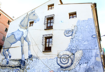 Graffiti painting in Valencia, Spain.