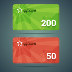 Gift card template with star and number. Vector illustration in