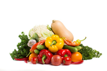 vegetables isolated on a white background