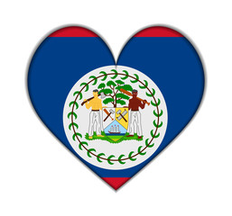 Belize heart flag vector