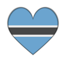 Botswana heart flag vector