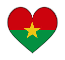 Burkina Faso heart flag vector