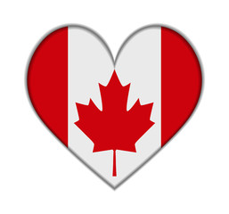 Canada heart flag vector