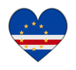 Cape Verde heart flag vector