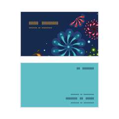 Vector holiday fireworks horizontal corner frame pattern