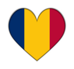 Fototapeta premium Chad heart flag vector