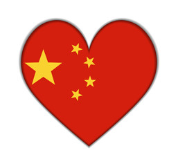 China heart flag vector