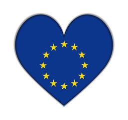 European Union heart flag vector
