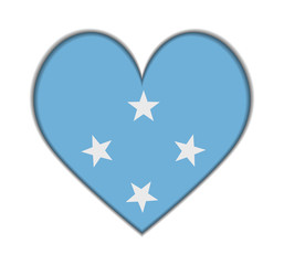 F.S. Micronesia heart flag vector